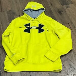 Under Armour Bright Yellow Pullover Hoodie with Black Logo